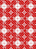 Red and White Geometric Diamond Pattern Rug
