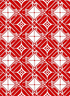 Red and White Geometric Diamond Pattern Rug
