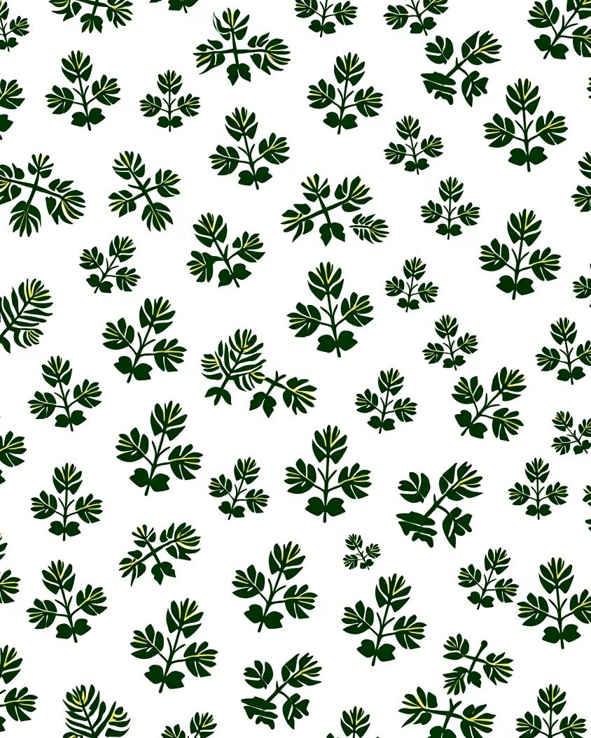 Green Leaf Pattern Casual Design Rug