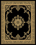 Classic Golden Black Floral Ornament Rug