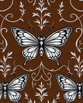 Elegant White Butterfly Pattern Rug