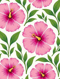 Bright Pink Hibiscus Floral Pattern Rug