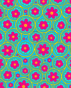 Groovy Daisy Circles Pattern Rug