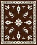 Ornate Floral Bordered Medieval Rug