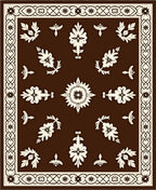 Ornate Floral Bordered Medieval Rug
