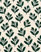 Abstract Green Leaf Pattern Rug