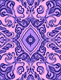 Ornate Purple Swirl Pattern Rug