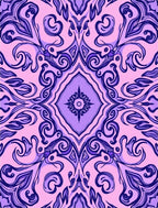 Ornate Purple Swirl Pattern Rug