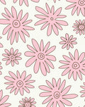 Pink Daisy Floral Pattern Rug