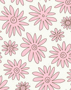 Pink Daisy Floral Pattern Rug