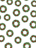 Festive Wreath Green Red Christmas Circular Rug