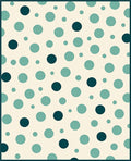 Teal Cream Polka Dot Pattern Rug