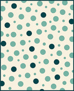 Teal Cream Polka Dot Pattern Rug
