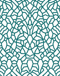 Teal Linear Intricate Connection Pattern Rug