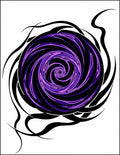 Vortex Black and Purple Swirl Rug