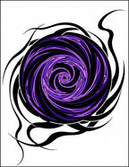 Vortex Black and Purple Swirl Rug