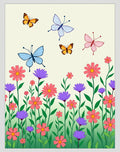 Garden Butterfly Flower Pattern Rug