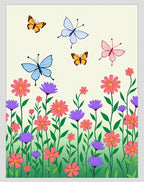 Garden Butterfly Flower Pattern Rug
