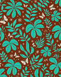 Tropical Leaf and Butterfly Pattern Rug