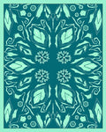 Teal and Mint Mandala Floral Rug