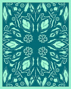 Teal and Mint Mandala Floral Rug