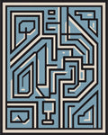 Geometric Maze Pattern Graphic Design Rug