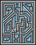 Geometric Maze Pattern Graphic Design Rug