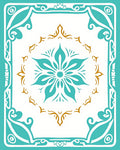Turquoise and Gold Floral Medallion Design Rug