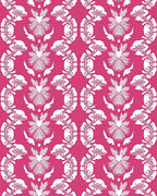 Crimson Floral Vine Mandala Rug