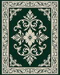 Elegant Floral Scrollwork Intricate Design Rug
