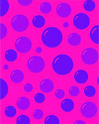 Vibrant Pink Purple Bubble Pattern Rug