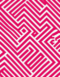 Bold Pink Geometric Maze Design Rug