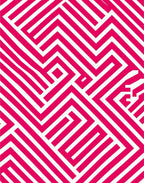 Bold Pink Geometric Maze Design Rug