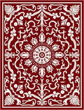 Detailed Floral Medallion Vine Pattern Rug