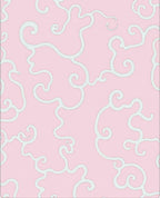 Pink Swirl Scroll Whimsical Design Rug