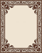 Elegant Floral Vine Scrollwork Pattern Rug