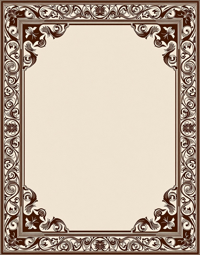 Elegant Floral Vine Scrollwork Pattern Rug