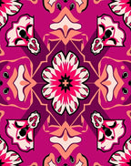 Vibrant Floral Medallion Pattern Rug