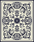 Classic Floral Swirls Dark Navy Rug