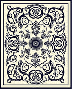 Classic Floral Swirls Dark Navy Rug