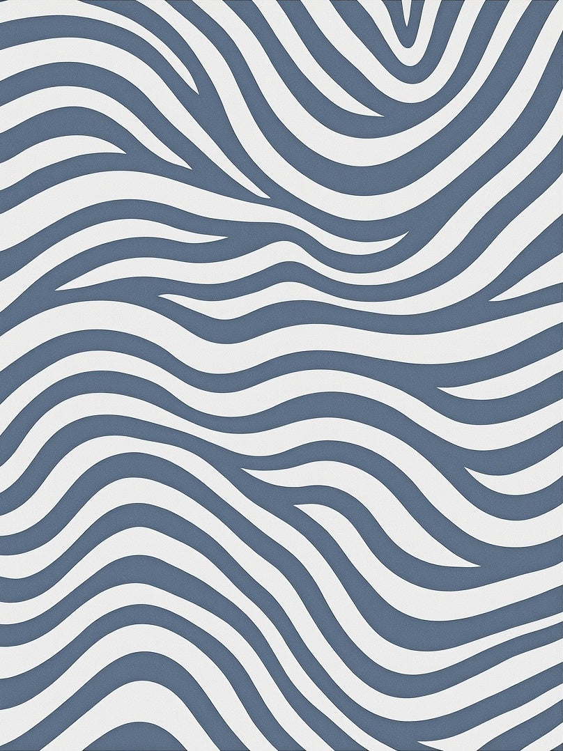 Abstract Blue White Zebra Stripes Rug