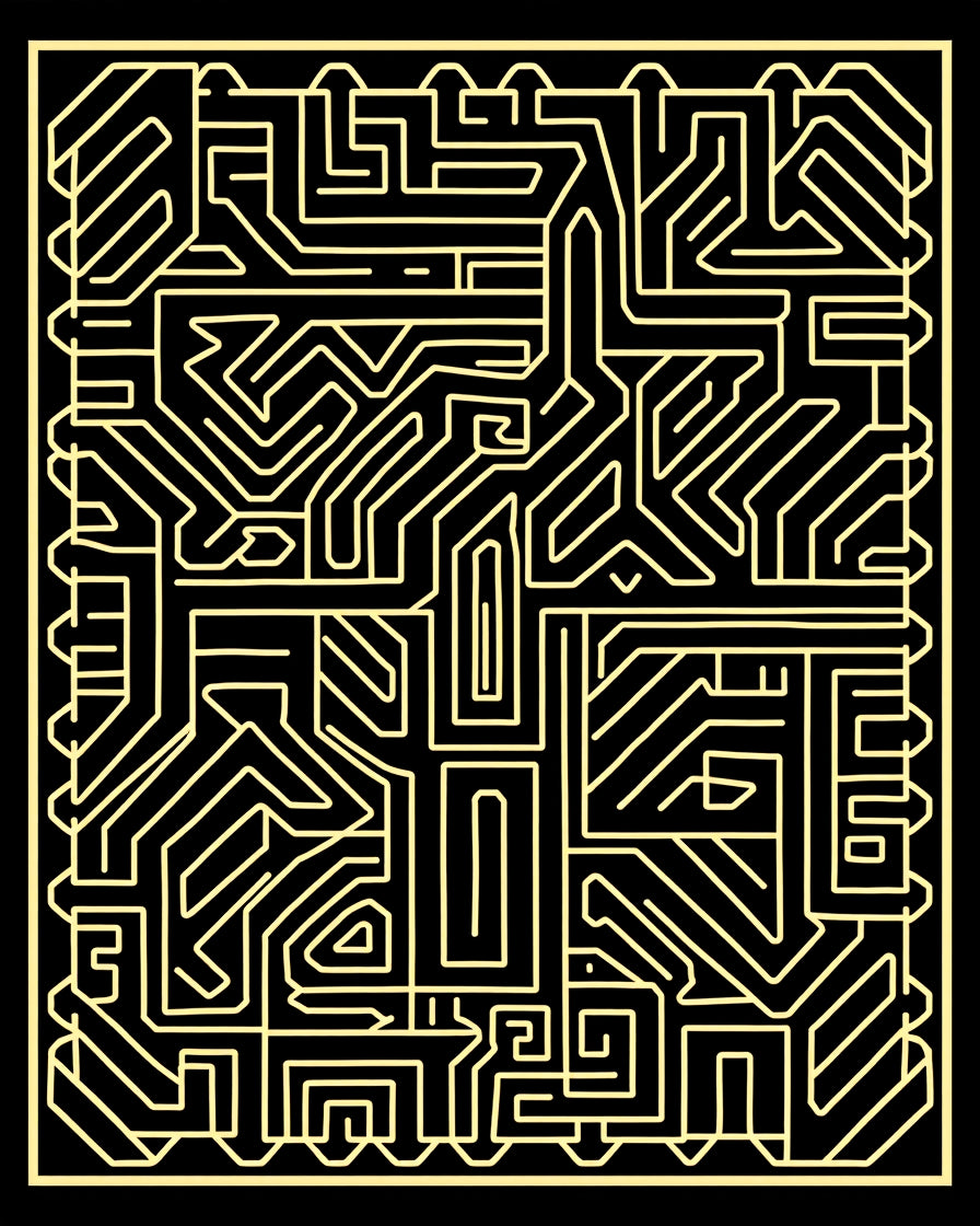 Geometric Maze Pattern Rug