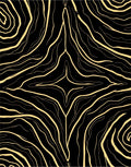 Black Gold Swirling Abstract Pattern Rug