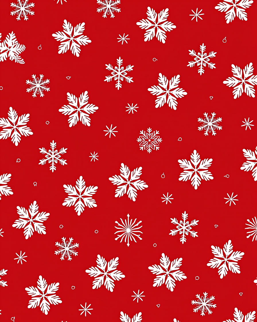 Vibrant Red White Snowflake Collection Rug