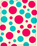 Playful Pink Teal Polka Dot Pattern Rug