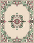 Ornate Scrollwork Botanical Classic Design Rug