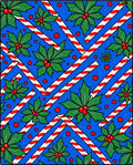 Blue Holly Candy Cane Stripes Rug