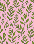 Delicate Green Leaf Pattern Rug