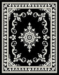 Classic Black White Scroll Pattern Rug