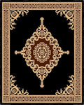 Elegant Ornate Black And Brown Rug